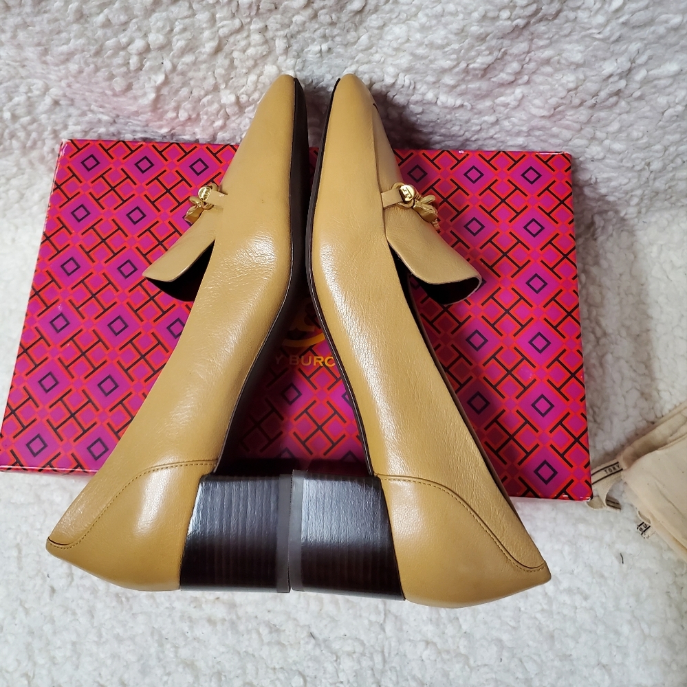 Tory Burch Jessa 45MM Leather Heeled Loafers - Picture 7 of 14
